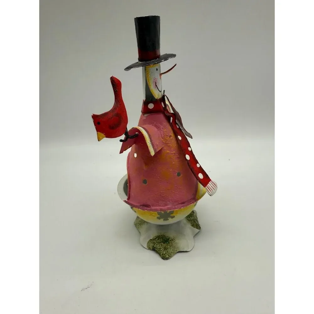 Decorative metal snowman
